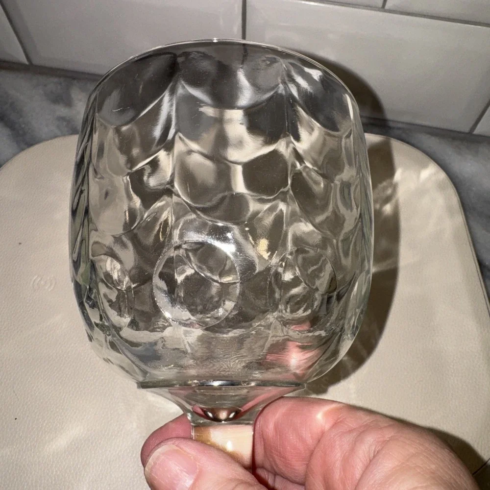 Set Of 6 VTG Bartlett Collin's THUMBPRINT/drape Optic Design GLASS GOBLET GW0001